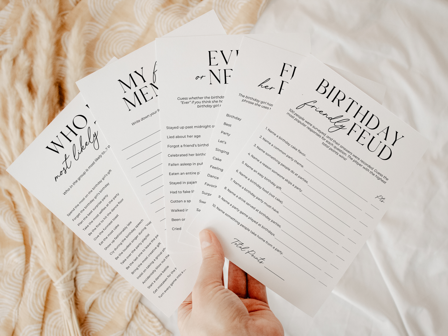 Birthday Games for Her Party Game Pack