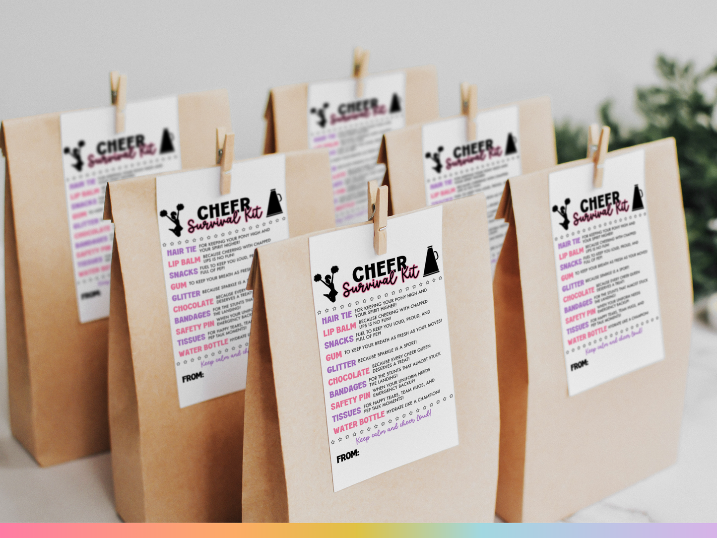 Cheer Survival Kit Tags