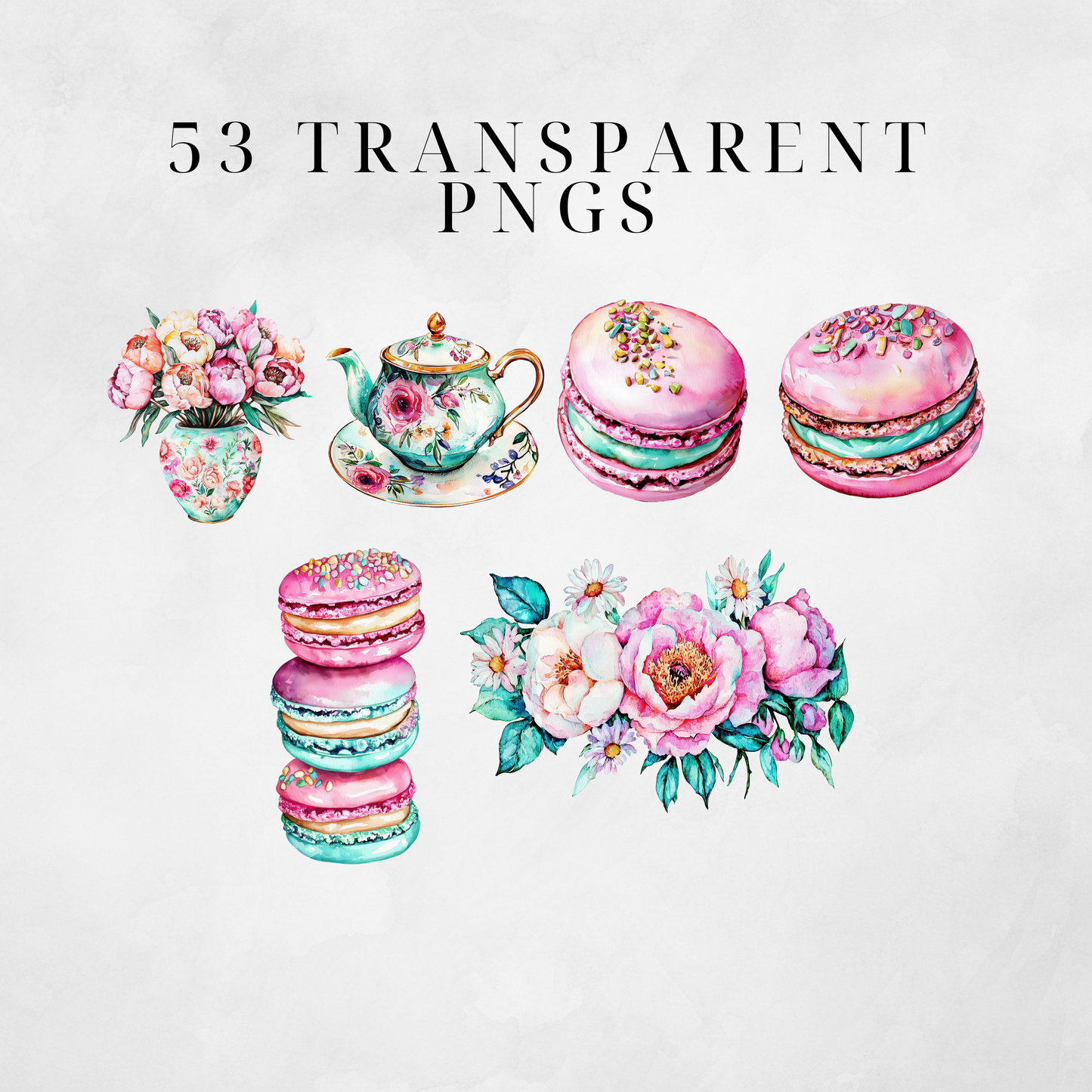 Floral Tea Party Clipart Pack