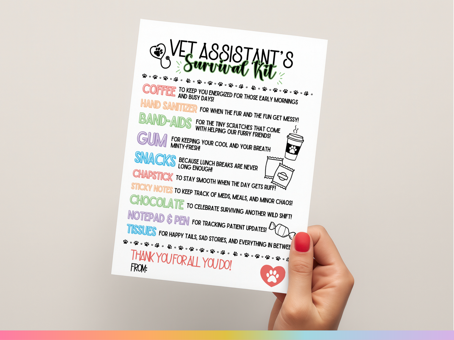 Vet Assistant's Survival Kit Tags