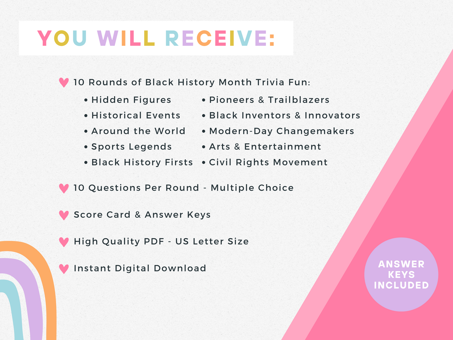 Black History Month Trivia Game Bundle
