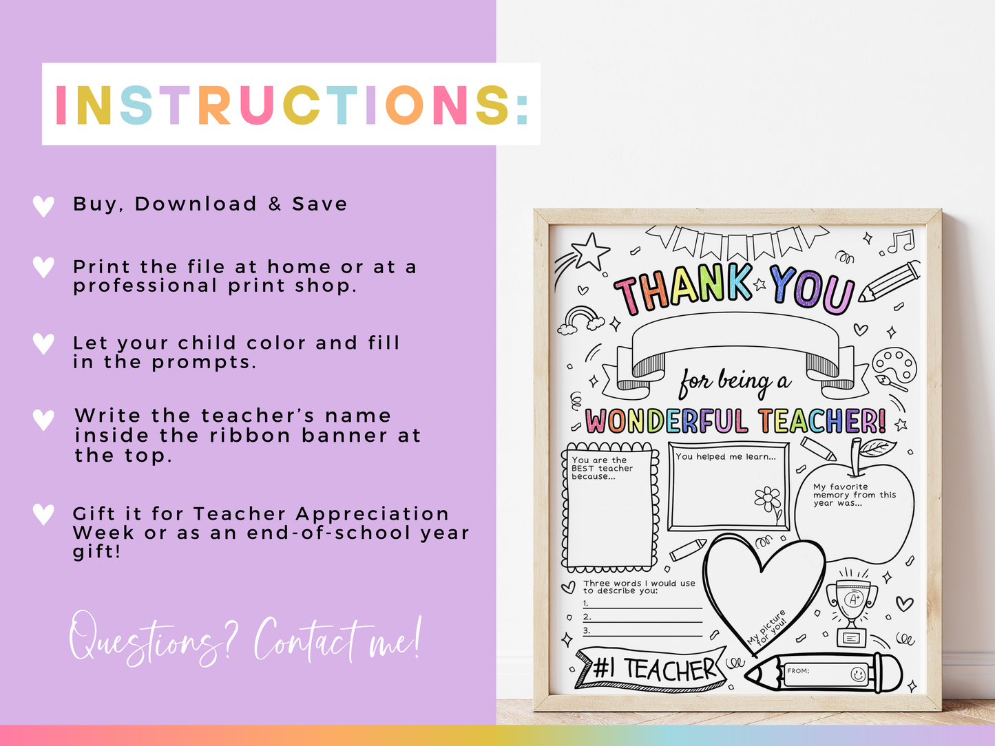 Teacher Appreciation Coloring Page