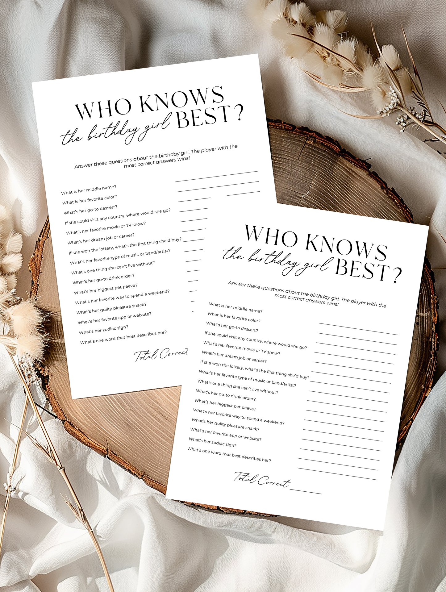 Who Knows the Birthday Girl Best? - Birthday Party Game