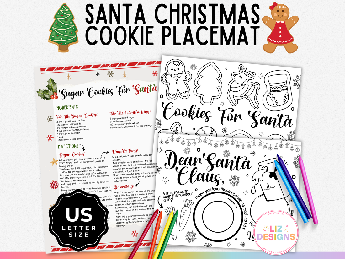 Make Christmas Eve Magical with a Santa Christmas Cookie Placemat