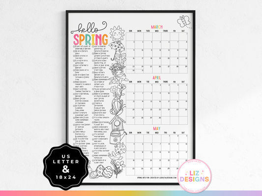 Spring Fun Bucket List & Calendar (March - May 2025)