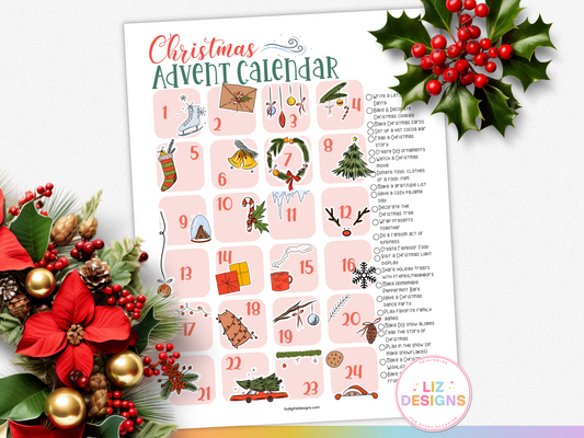 Christmas Countdown Advent Calendar (Pink)