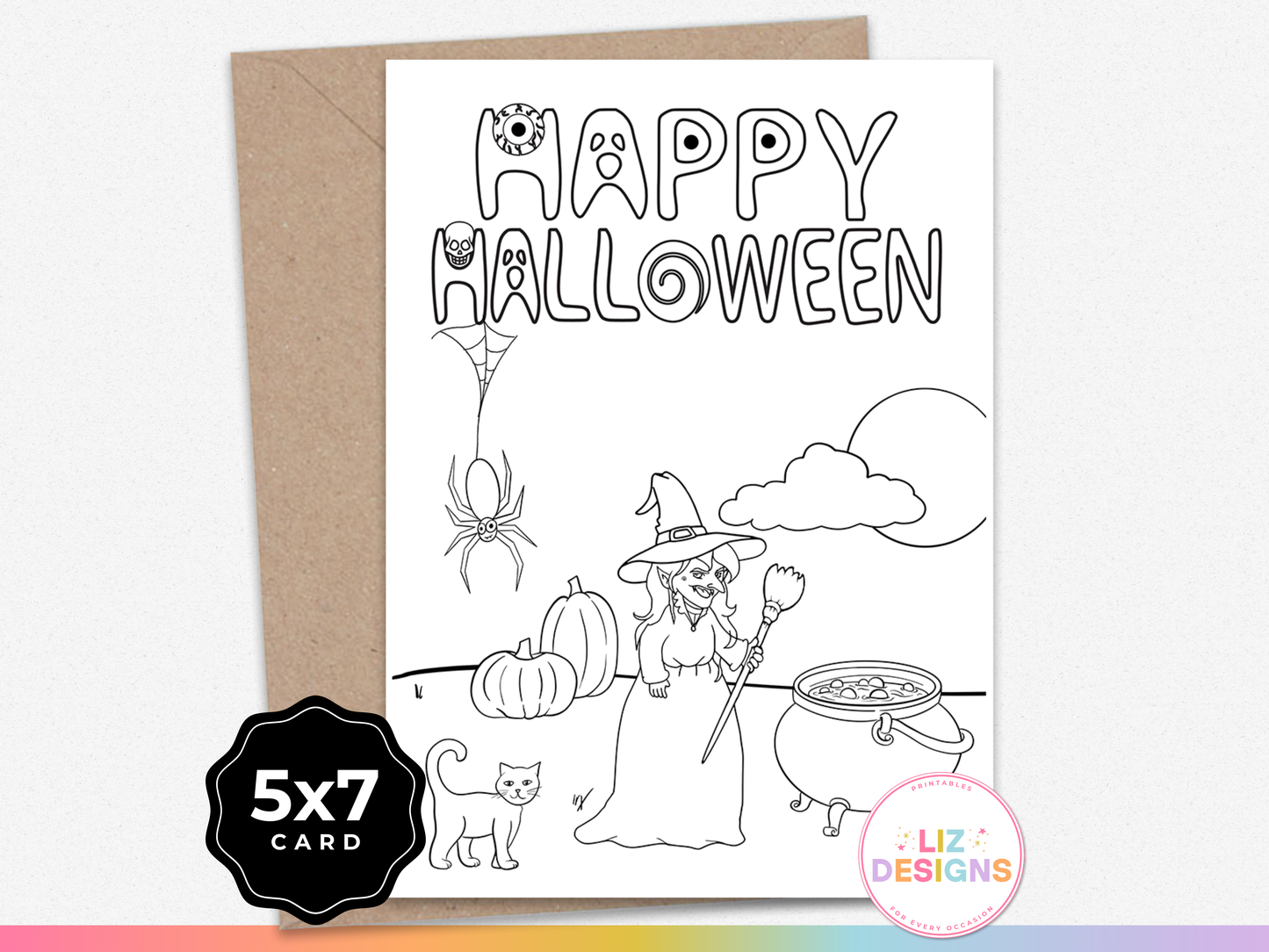 Halloween Coloring Card