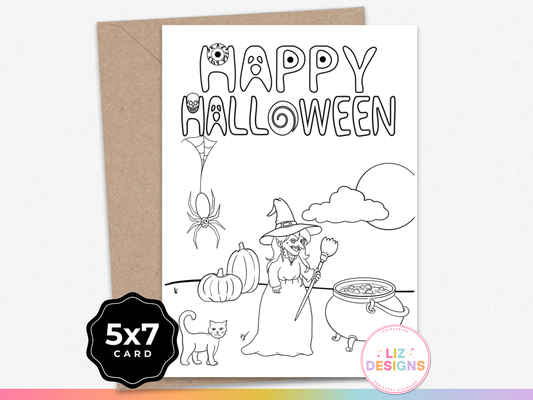 Halloween Coloring Card