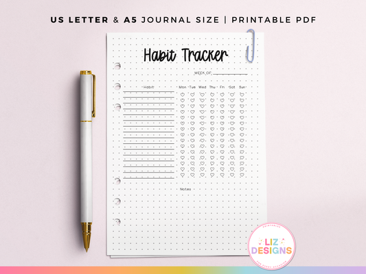 Weekly Habit Tracker (Planner Insert)