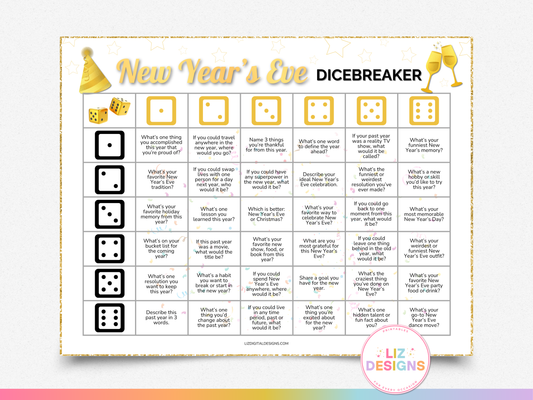 New Year's Eve Dicebreaker Game