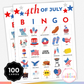 4th of July Bingo Cards