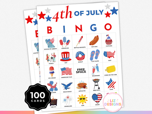 4th of July Bingo Cards