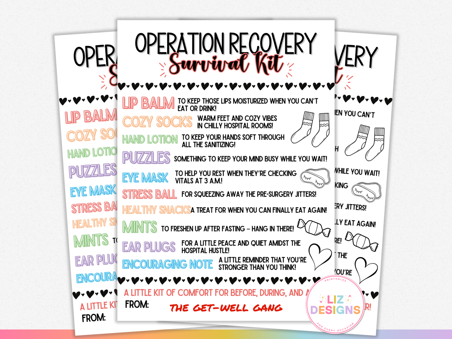 Operation Recovery Survival Kit Tags