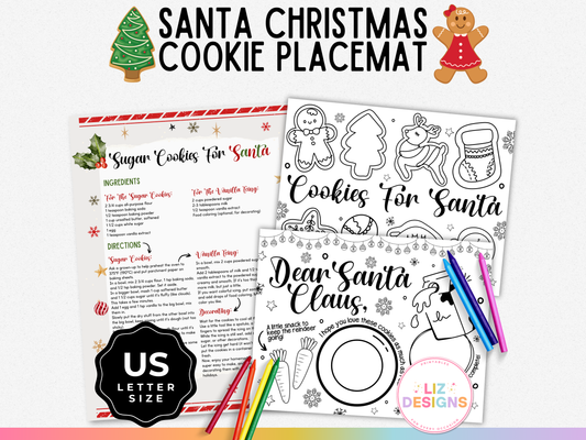 Santa Christmas Cookie Placemat