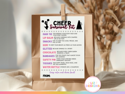 Cheer Survival Kit Tags