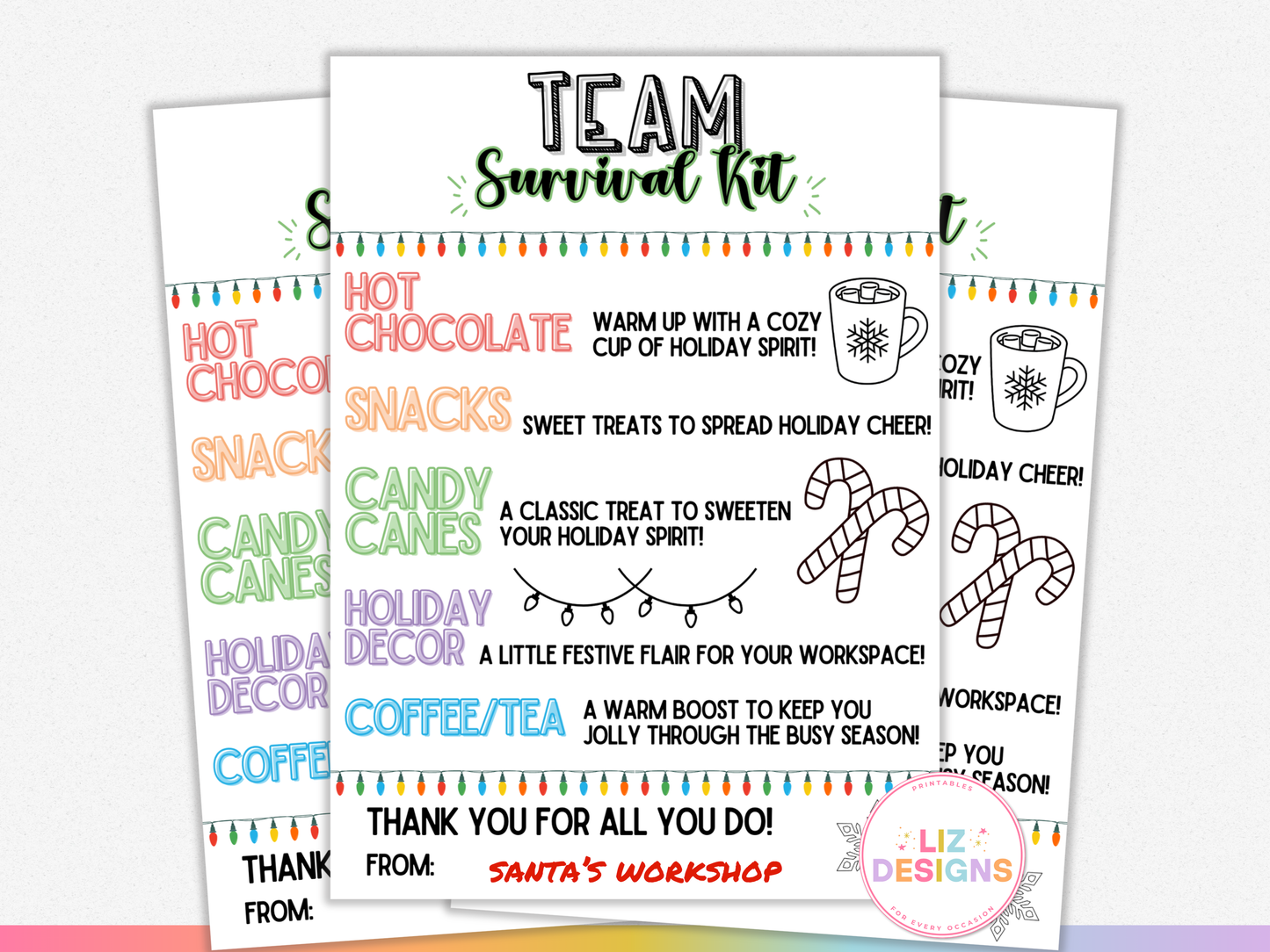 Team Survival Kit Tags (Christmas)