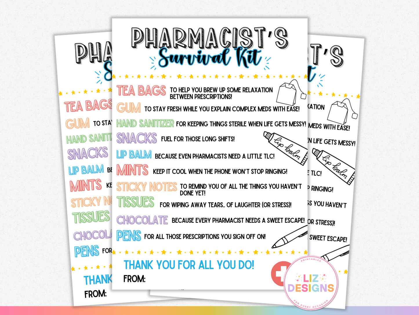 Pharmacist's Survival Kit Tags