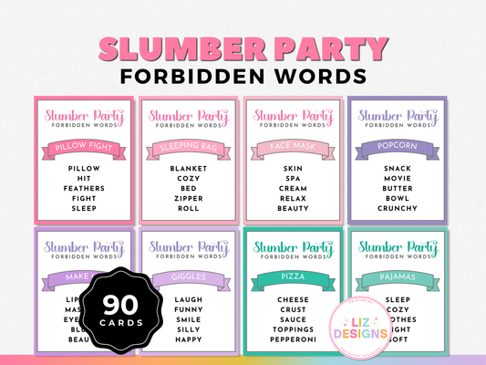 Slumber Party Forbidden Words Game