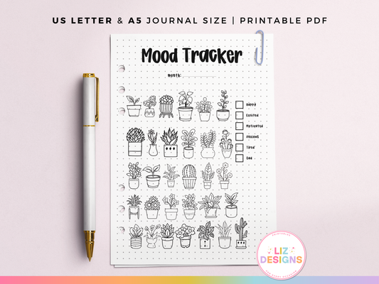Plants Mood Tracker (Planner Insert)