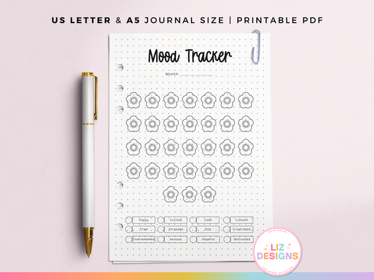 Chinese Blossoms Mood Tracker (Planner Insert)