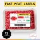 Halloween Fake Meat Labels