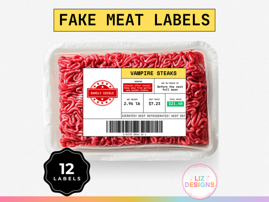 Halloween Fake Meat Labels