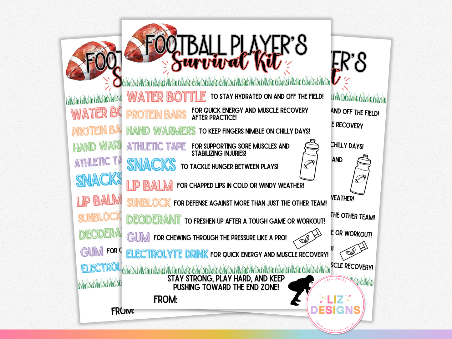 Football Player's Survival Kit Tags