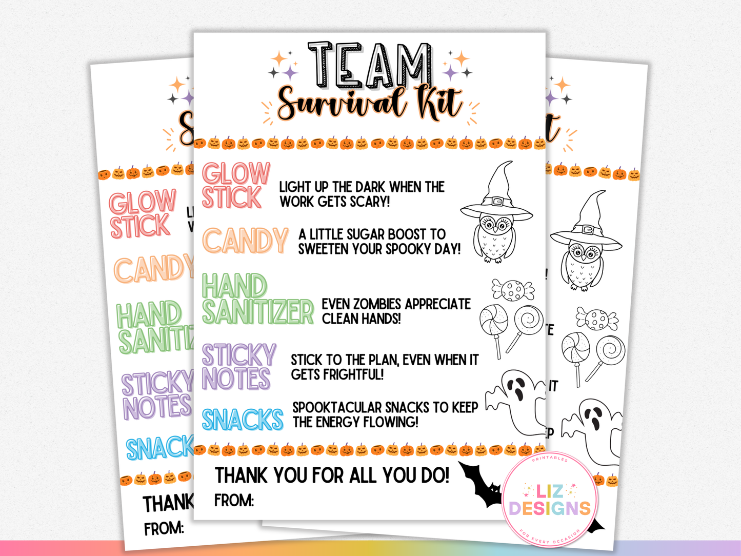 Team Survival Kit Tags (Halloween)