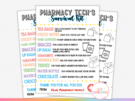 Pharmacy Tech's Survival Kit Tags