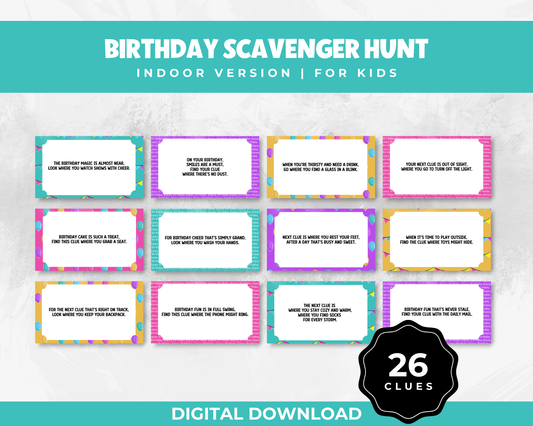 Indoor Birthday Scavenger Hunt Game