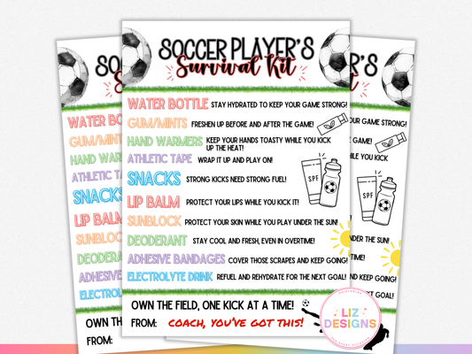 Soccer Player's Survival Kit Tags