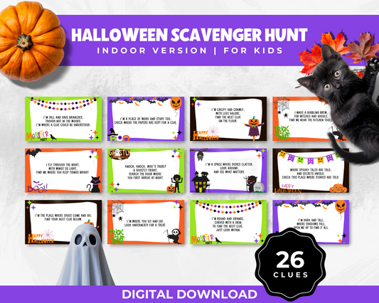 Indoor Halloween Scavenger Hunt Game