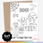 Halloween Coloring Card