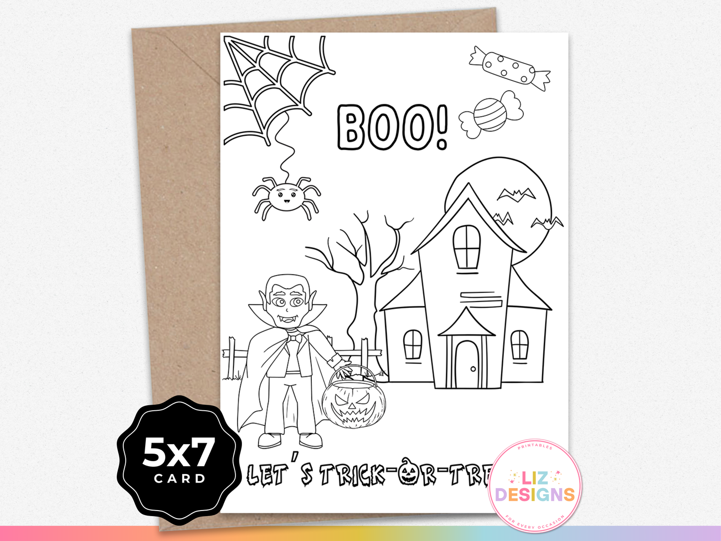 Halloween Coloring Card