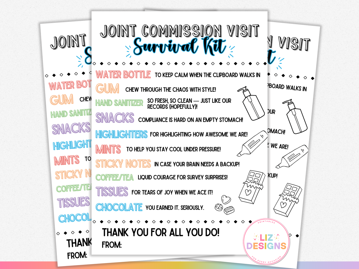 Joint Commission Visit Survival Kit Tags