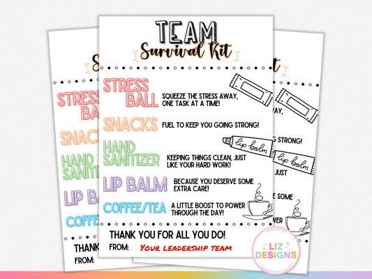 Team Survival Kit Tags