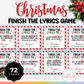 Christmas Finish the Lyrics Game