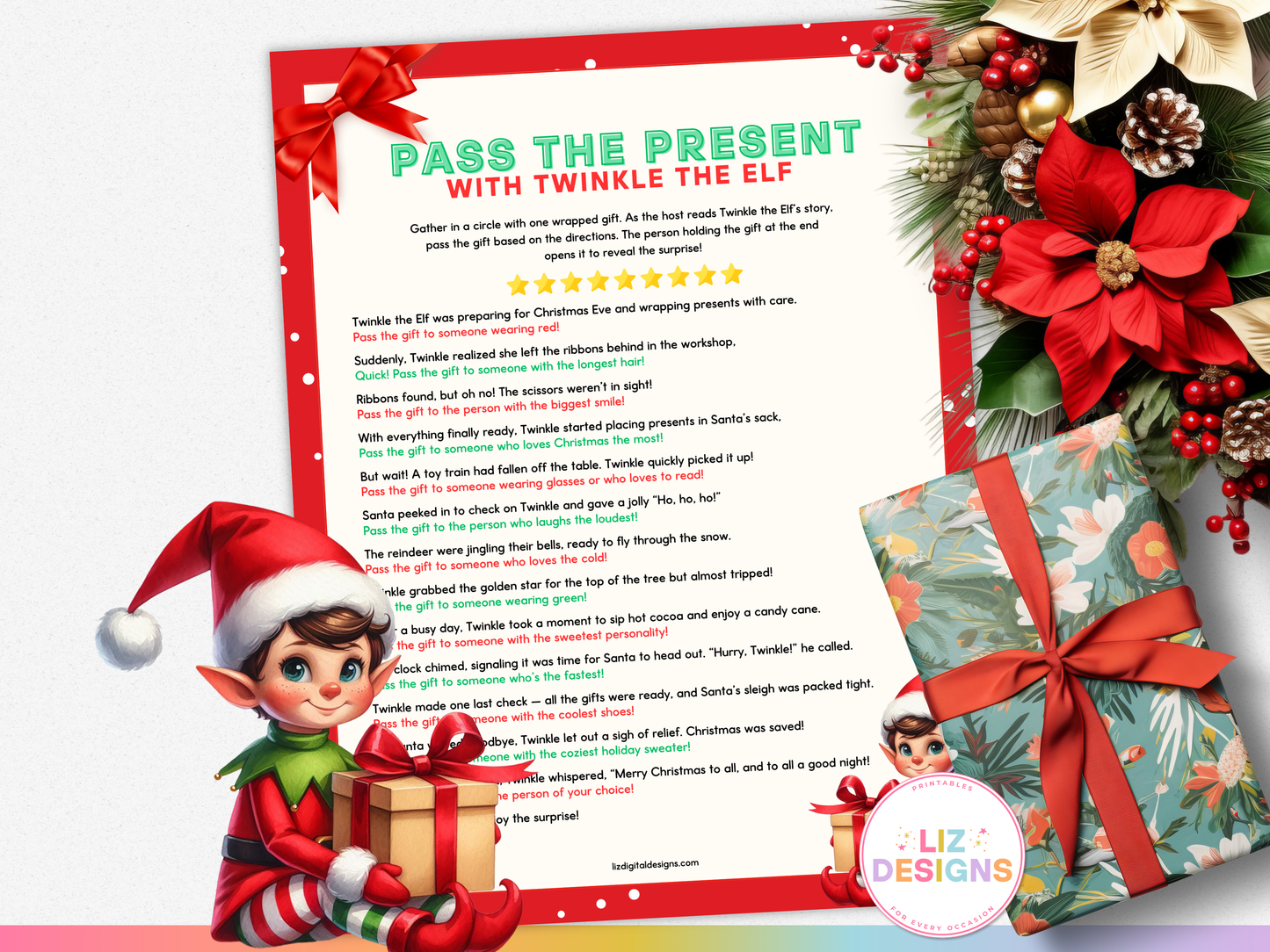 Pass the Present Game with Twinkle the Elf