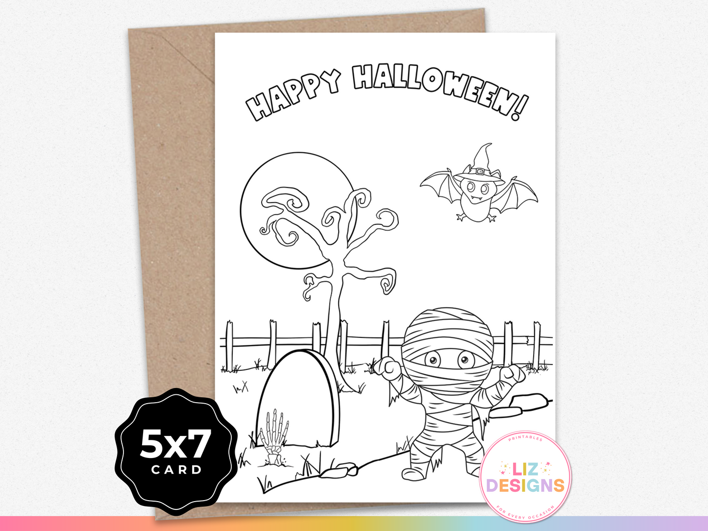 Halloween Coloring Card