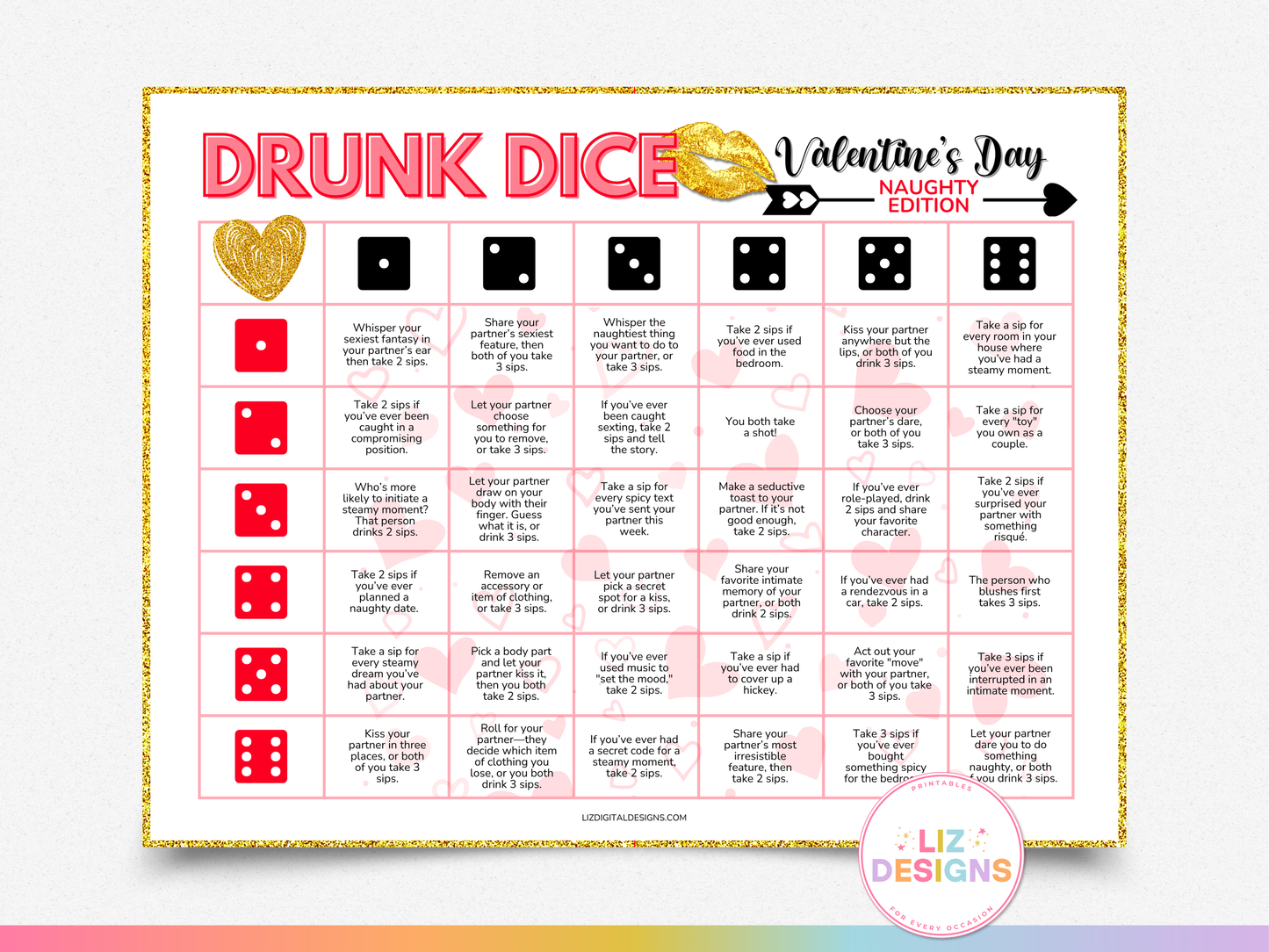 Drunk Dice - Naughty Valentine's Day Edition