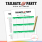 Football Tailgate Party Sign Up Sheet