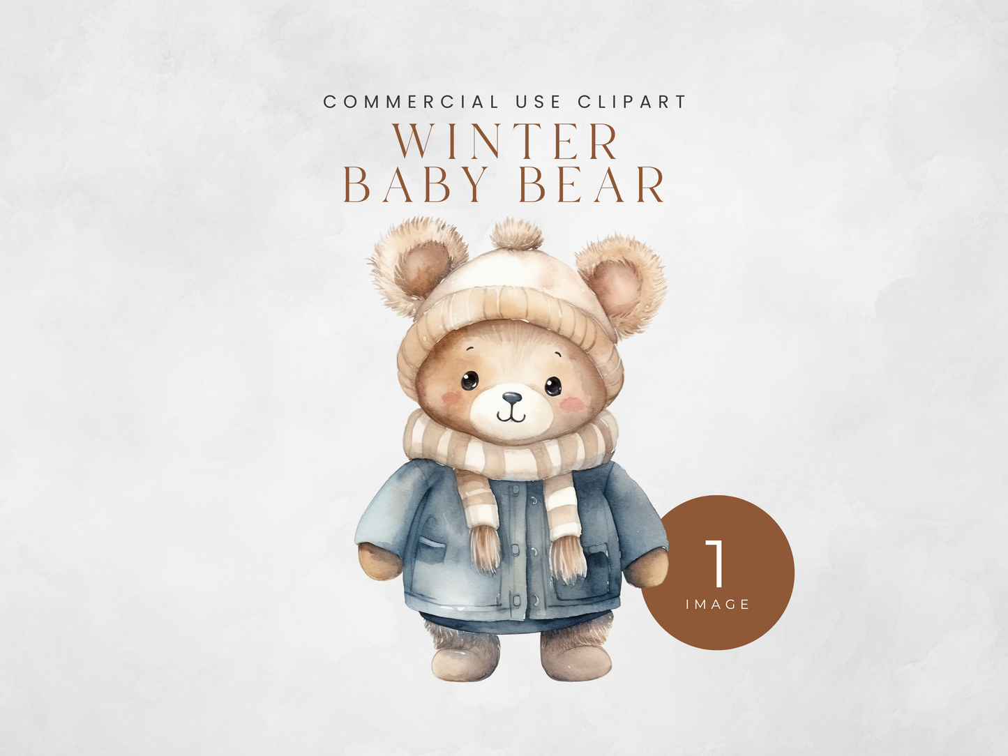 Winter Baby Bear - $1 Single Clipart