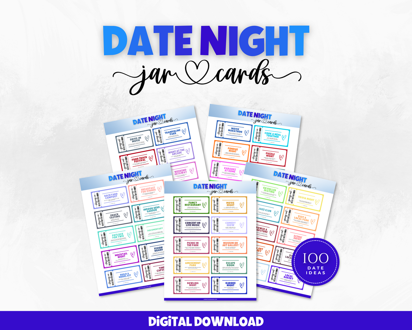 Date Night Jar Cards (100 Date Night Ideas)