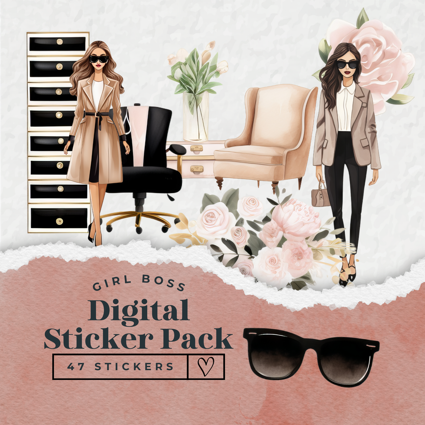 Girl Boss Digital Sticker Pack