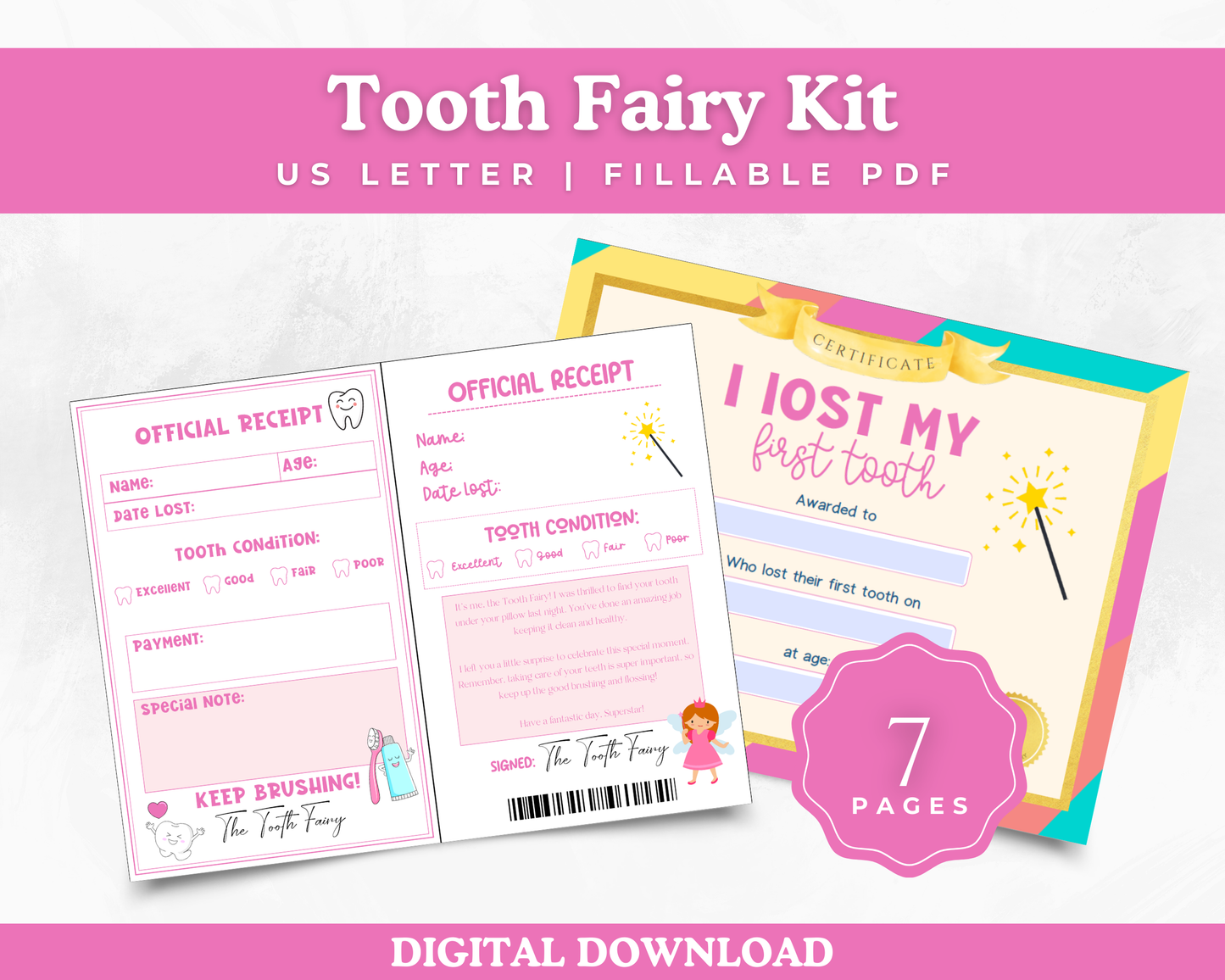 Complete Tooth Fairy Kit (Pink)