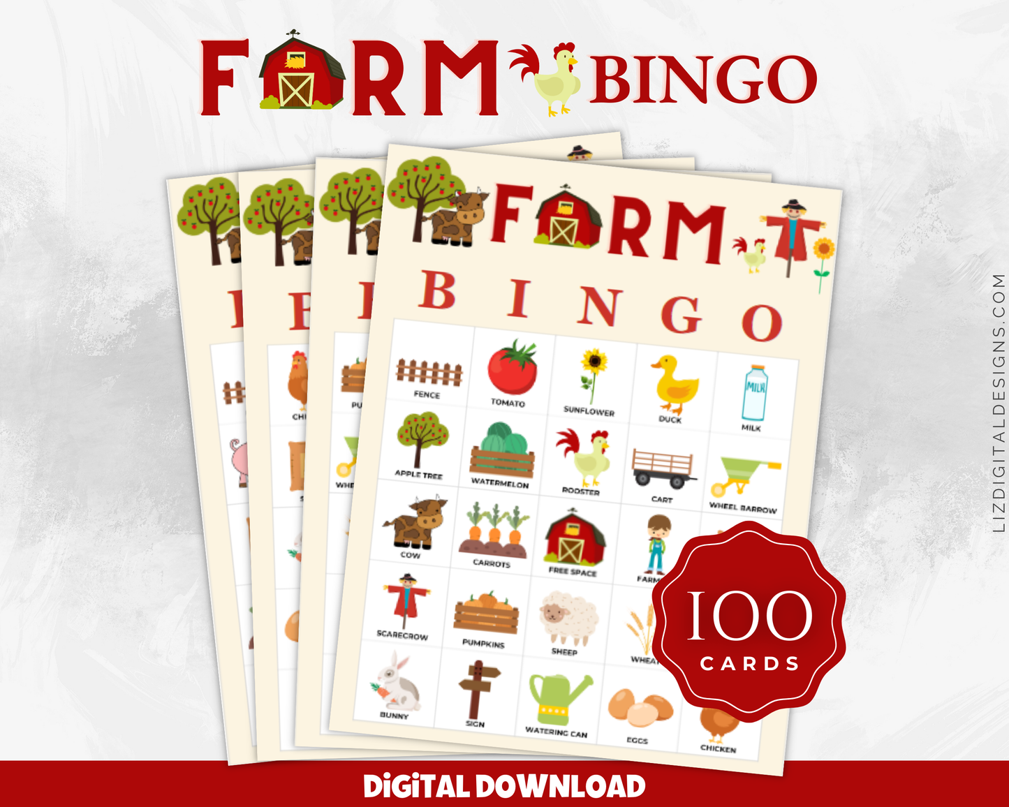 Farm Bingo Cards