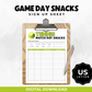 Tennis Game Day Snacks Sign Up Sheet