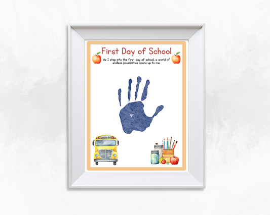 1st Day of School Handprint Art