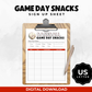 Baseball Game Day Snacks Sign Up Sheet