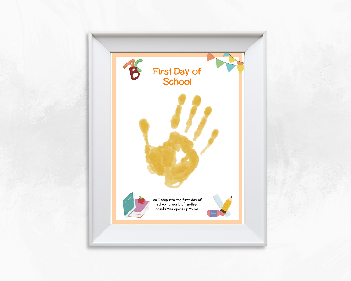 1st Day of School Handprint Art